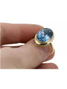 14 Karat Gelbgold Aquamarin Ring Vintage Schmuck vrc285y